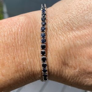 Sapphire Stones in Silver Bracelet